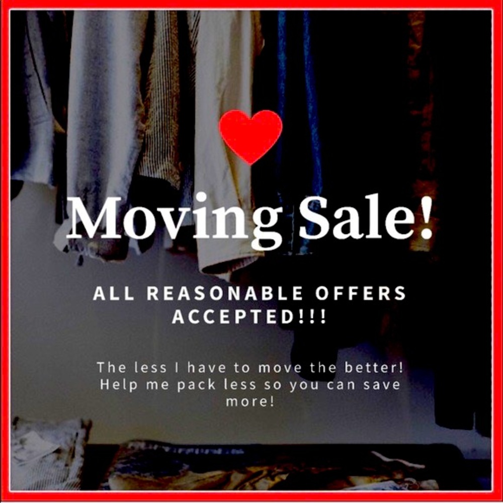 Moving Sale! 60% off bundles of 4 items or more.